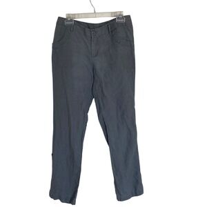 Cynthia Rowley Womens Gray Linen Pants Size 4 Office Career Casual  Roll Tab Hem